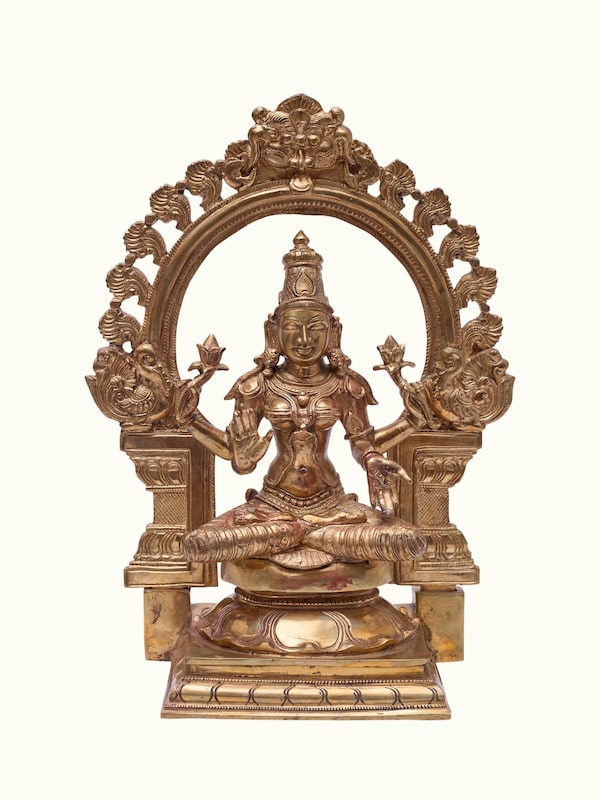 Bronze Cast Sitting Lakshmi Idol