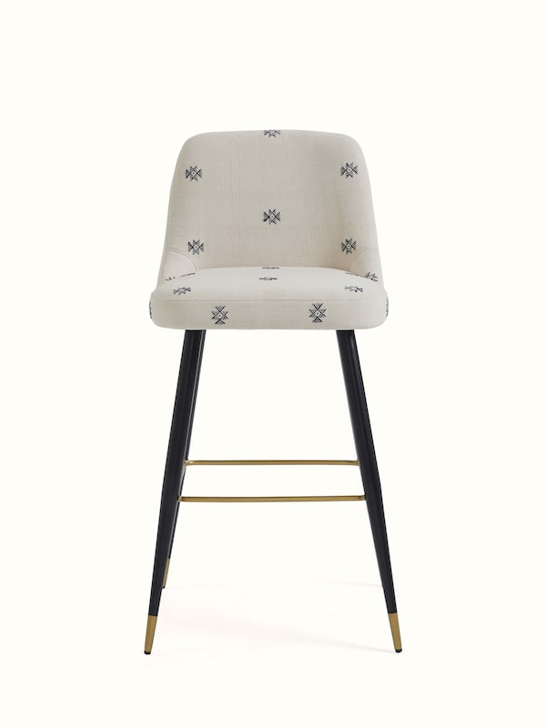 Upholstered Metal Bar Chair