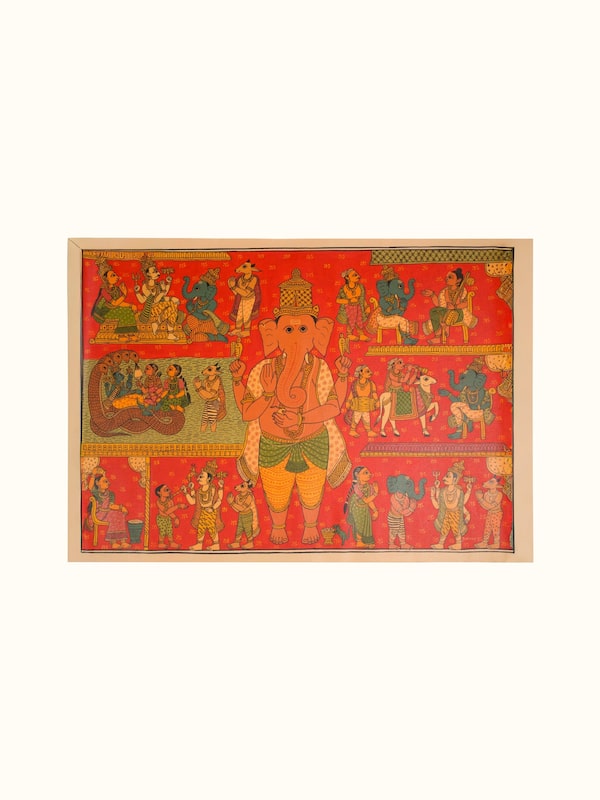 Story of Ganesha Cheriyal Paintings