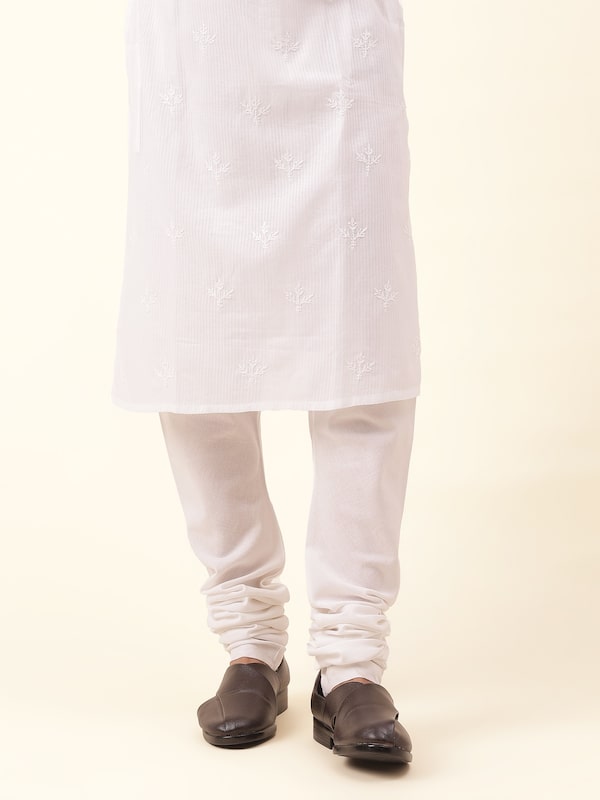 White Cotton Elasticated Churidar