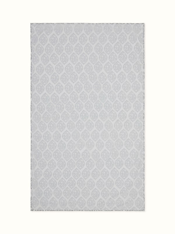 Mihrab Grey Ogee Cotton Sanganeri Hand Block Print Single Dohar