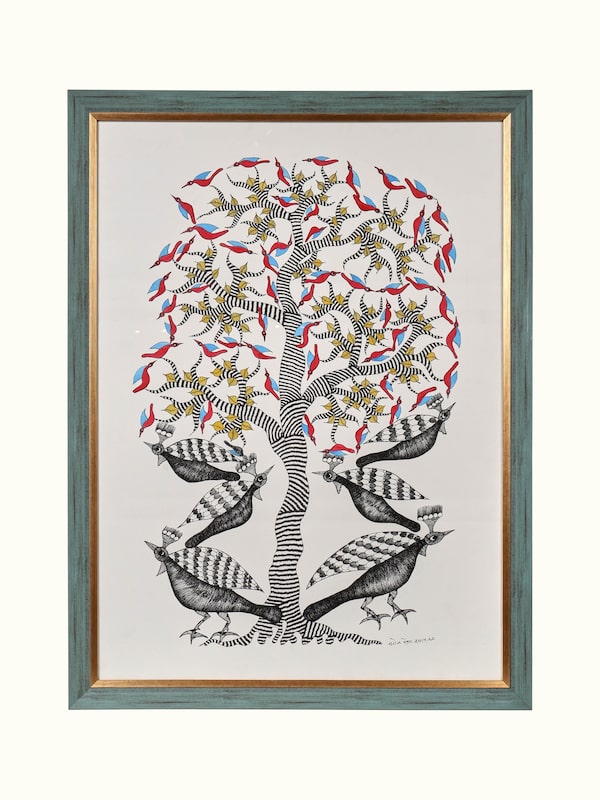 Birds Under Tree Gond Art