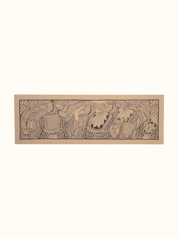 Kalighat Patachitra Jungle Painting