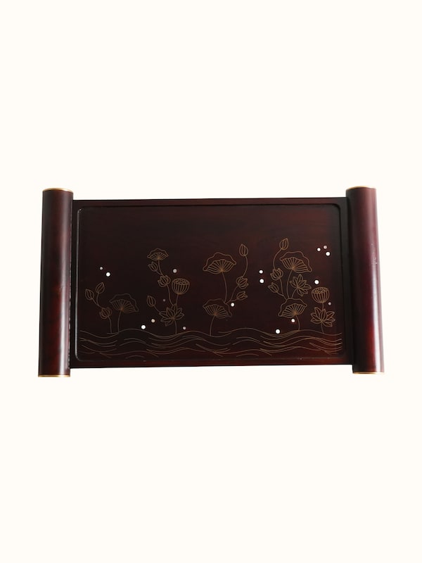 Kamal Tarkashi Teak Wood Tray Large