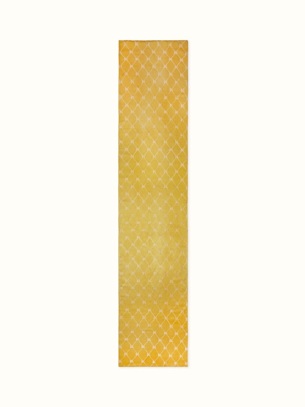 Awadh Yellow Banarasi Handloom Silk Bed Runner