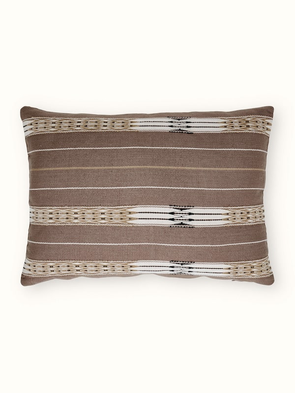 Ridhima Khaki Cotton Naga Handloom Cushion Cover