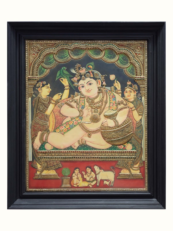 Butter Krishna Thanjavur Painting