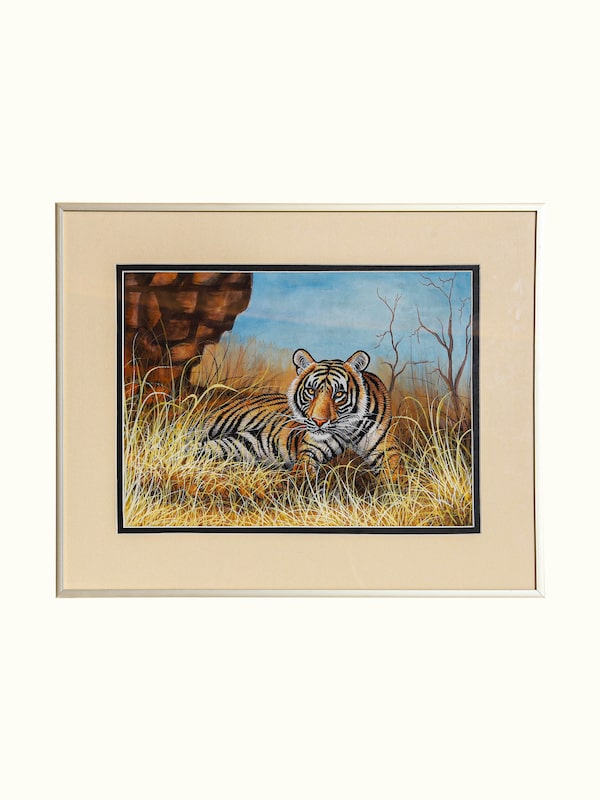 Tiger in Bush Miniature Painting