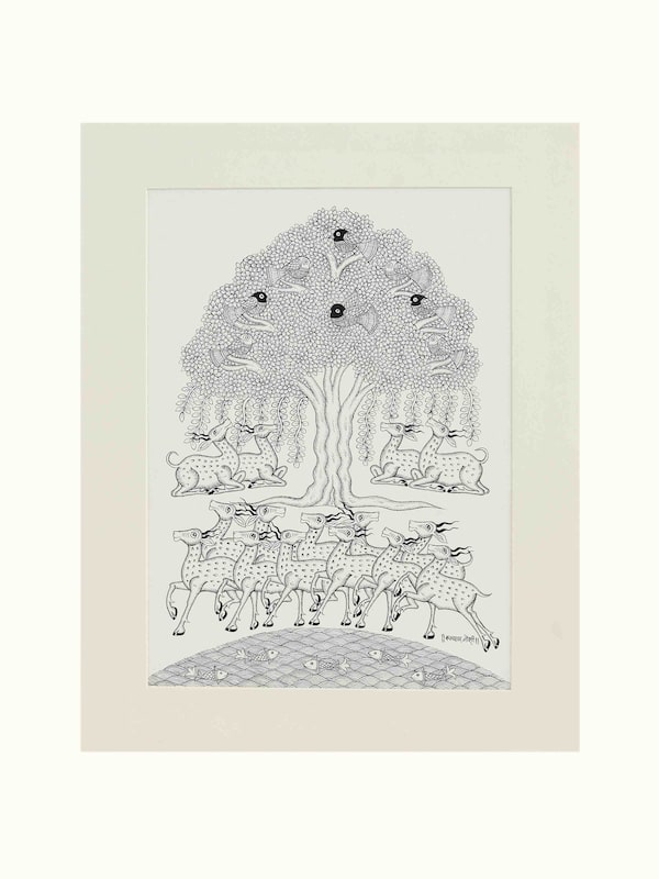 Group of Deer Phad Painting