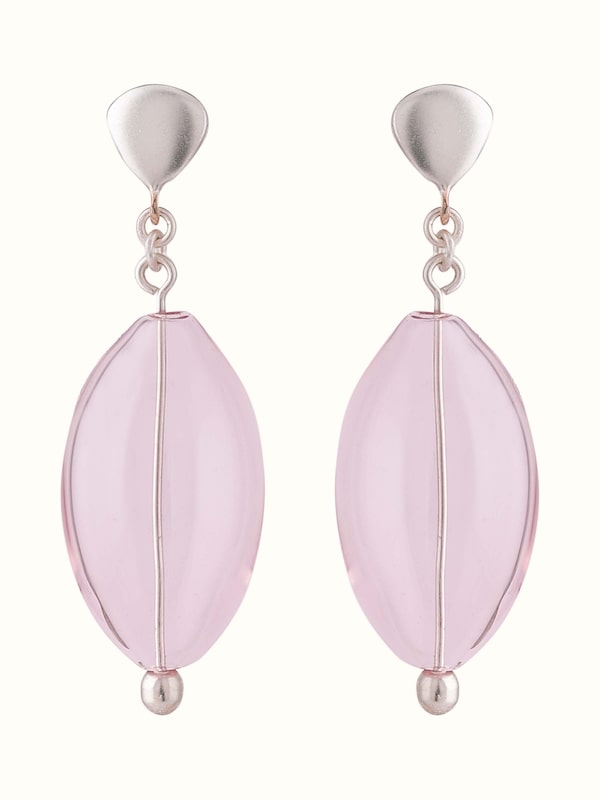 Silver Flame Glass Drop Earrings