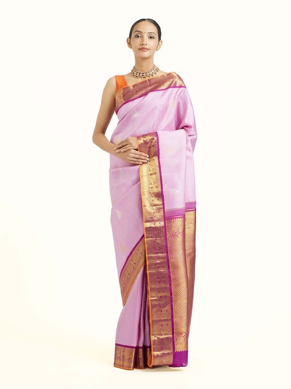 Lavender Silk Kancheepuram Saree