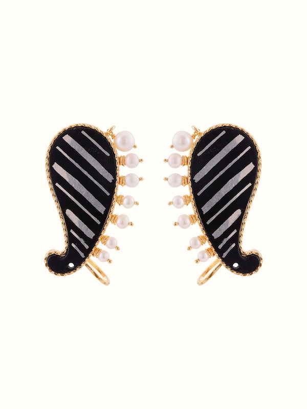 Bidri Silver Ear Cuffs