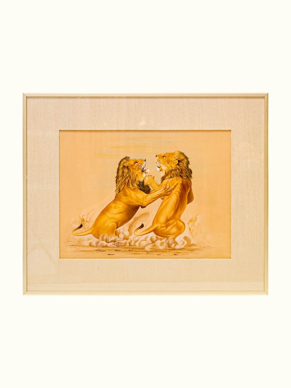 Lions Fight Miniature Painting