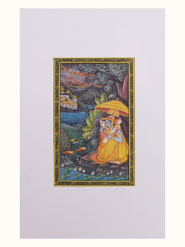 Radha Krishna Love Miniature Painting