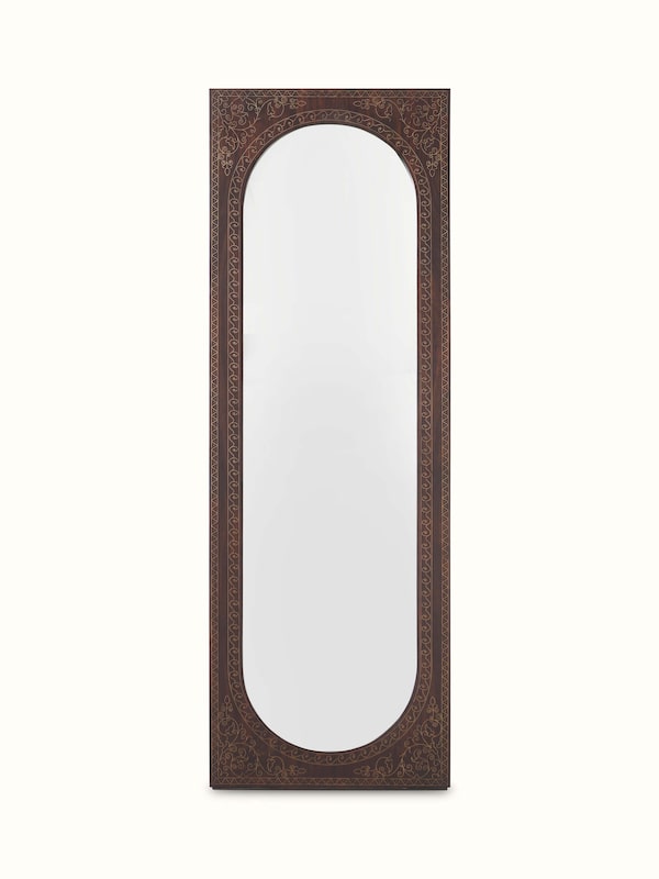 Sheesham Wood & Brass Tarkashi Full-length Mirror