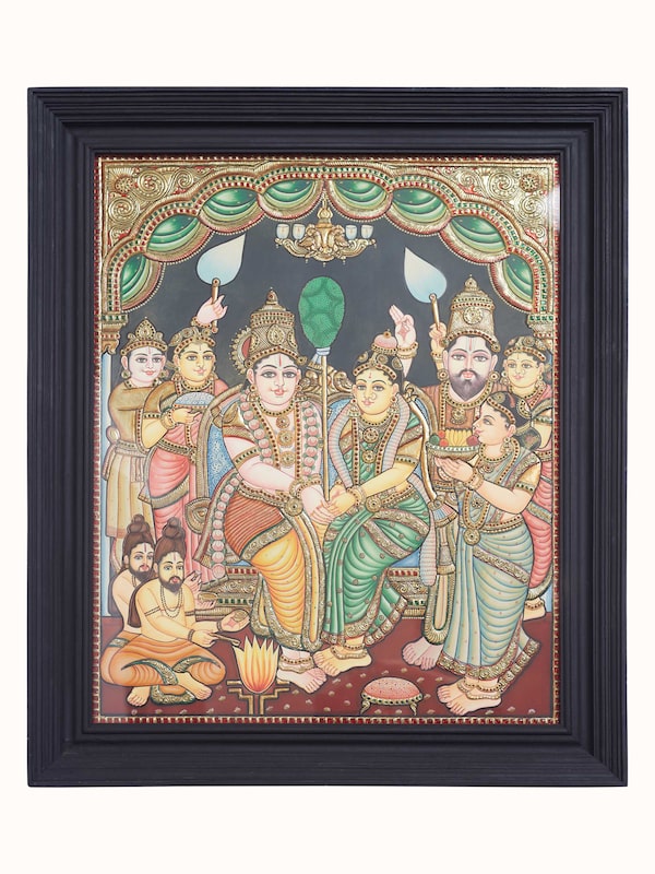 Krishna Kalyanam Thanjavur Painting