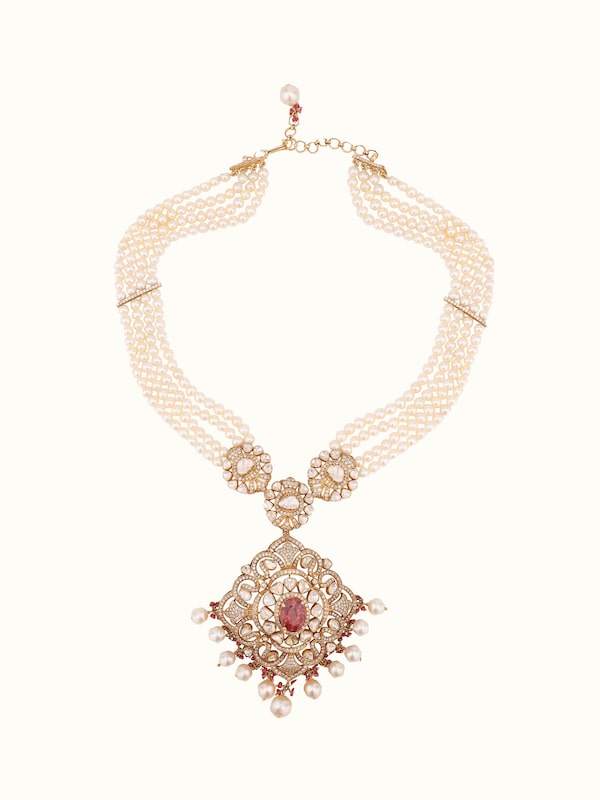 Dank Polki 18 Carat Gold Long Necklace