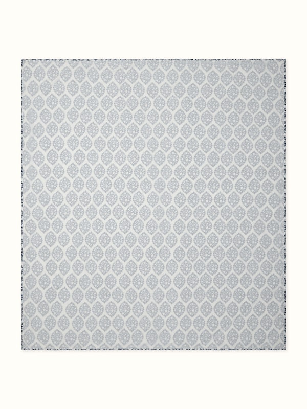 Mihrab Blue Ogee Cotton Sanganeri Hand Block Print Double Dohar