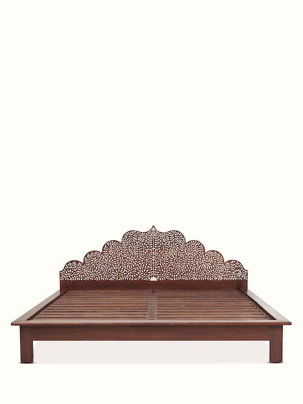 Sheesham Wood & Bone Inlay King-size Bed