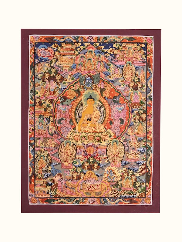 Buddha Life Story Thangka Painting