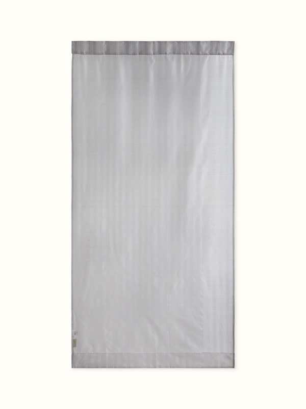 Pragya Grey Wide Stripe Silk Cotton Maheshwari Handloom Sheer Curtain (7 Ft)