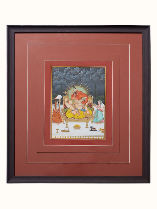 Ganesha Riddhi Siddhi Miniature Painting