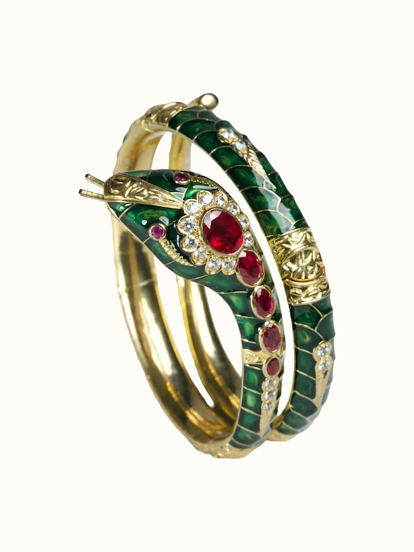 Silver Smithing Meenakari Bangle