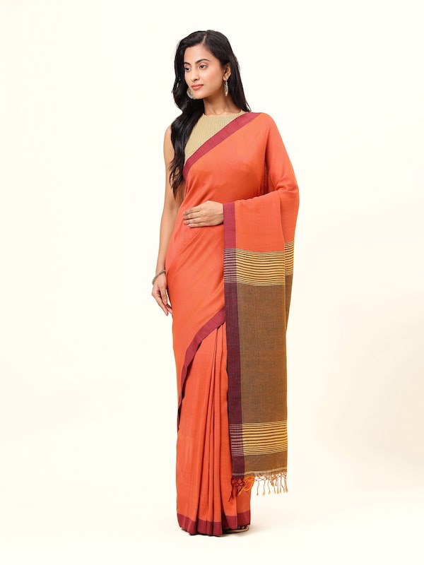 Grey Linen Saree