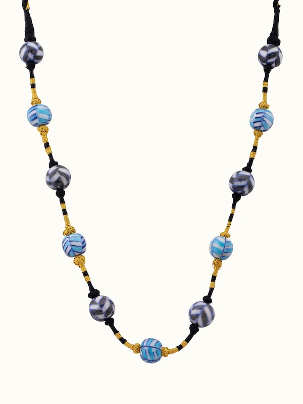 Blue Pottery Long Necklace