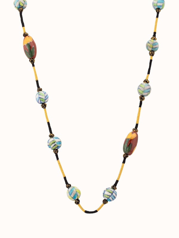 Blue Pottery Long Necklace