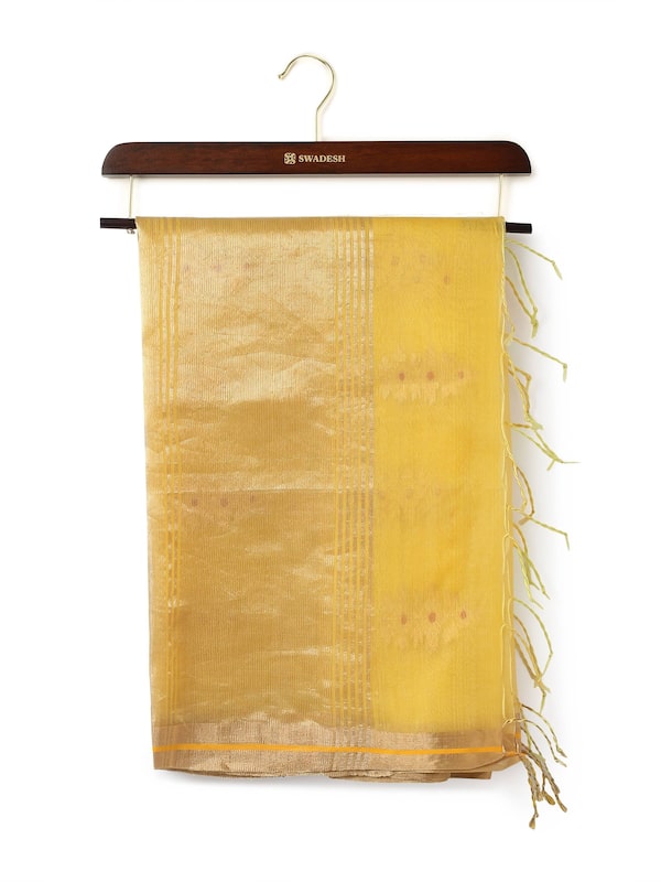Yellow Cotton Silk Chanderi Dupatta
