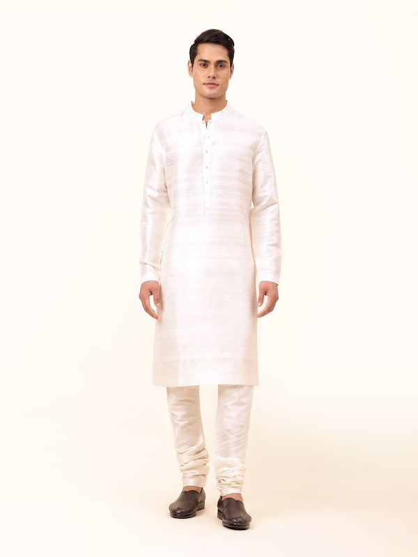 Off-white Silk Long Kurta