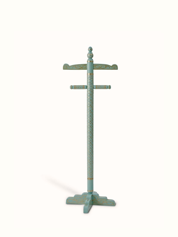 Teak Wood Sankheda Aqua Coat Hanger
