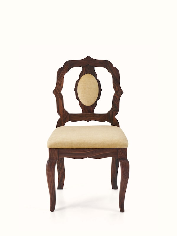 Upholstered Rosewood Inlay Dining Chair (2 Pcs)