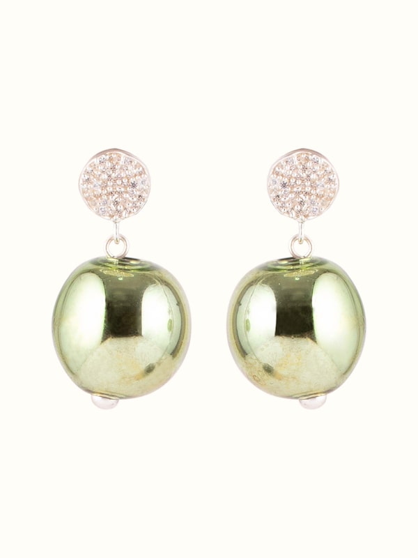 Silver Flame Glass Drop Earrings
