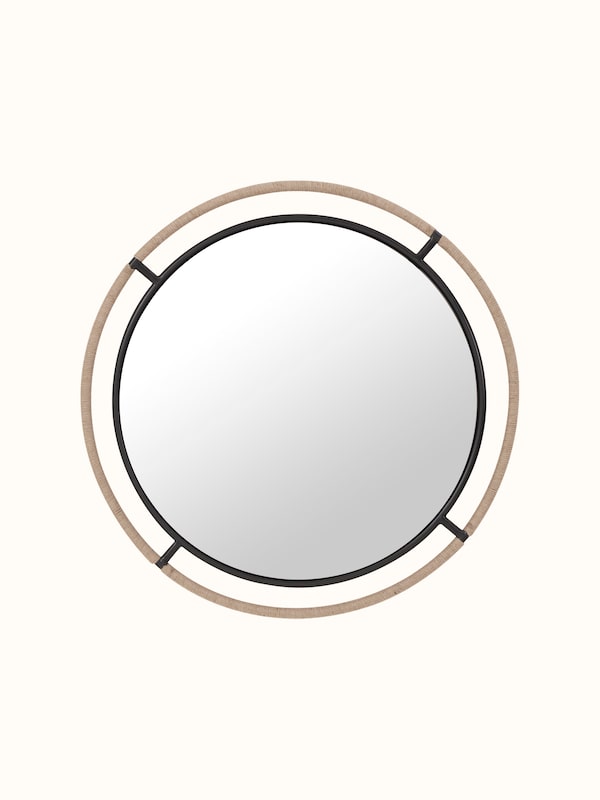 Jute & Metal Frame Wall Mirror