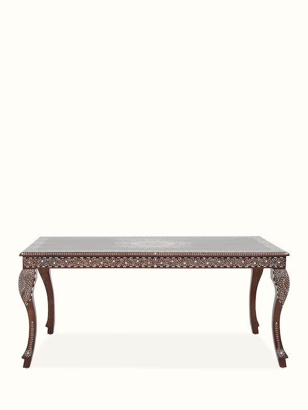 Sheesham Wood Bone Inlay 6-seater Dining Table