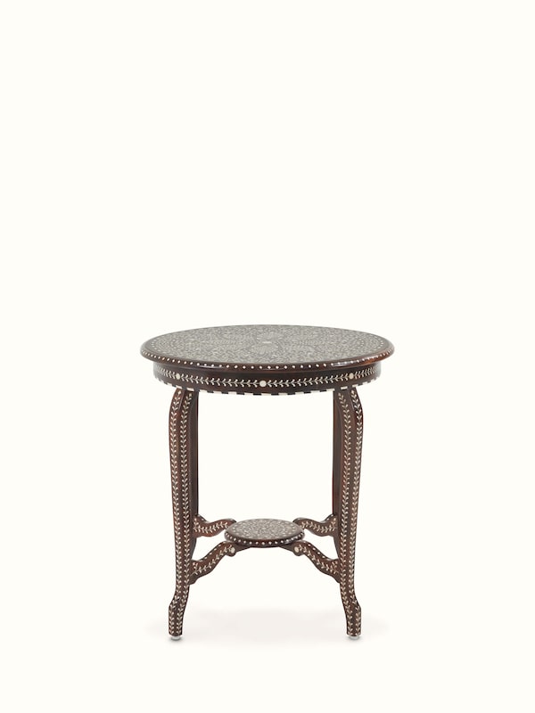 Sheesham Wood & Bone Inlay Patio Table