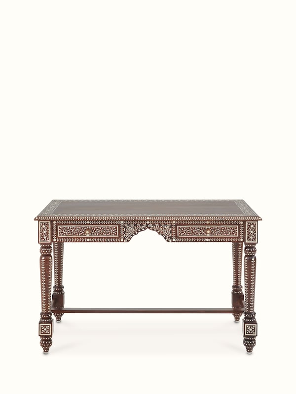 Bone Inlay Sheesham Wood Study Table (2 Drawers)
