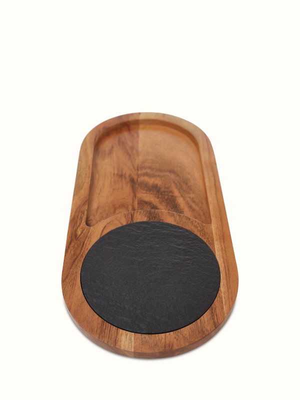Acacia Wood & Slate Stone Cheese Board