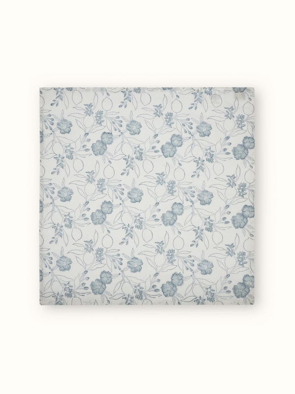 Anika Light Blue Floral Cotton Linen Sanganeri Hand Block Printed Dinner Napkins (6 Pcs)