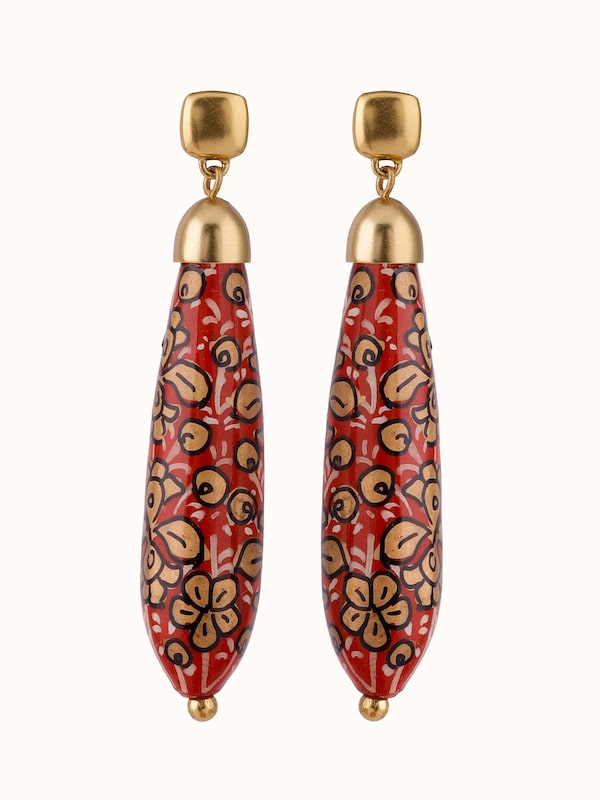 Papier-Mâché Drop Earrings