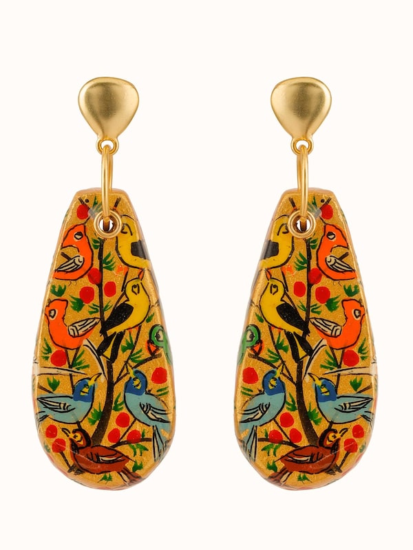 Papier-Mâché Drop Earrings