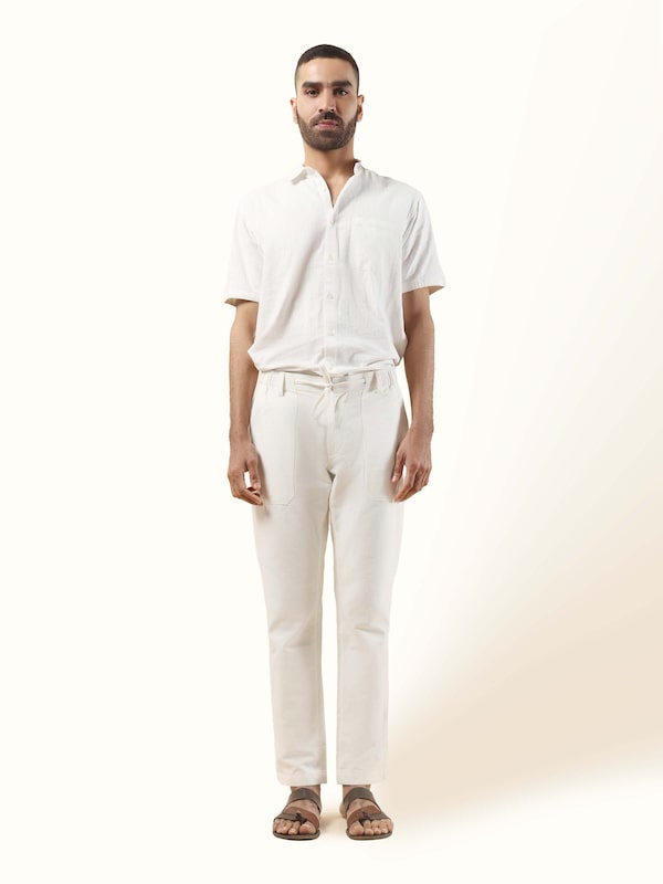 Off-white Cotton Elasticated Pants