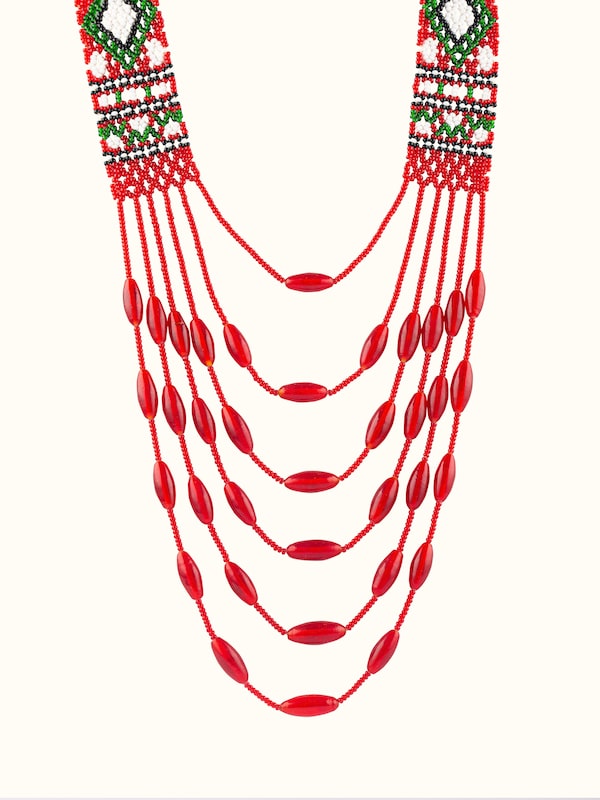 Glass Beads Long Necklace