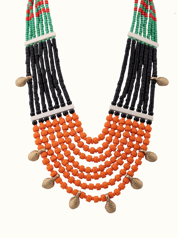 Beads & Faux Bones Long Necklace
