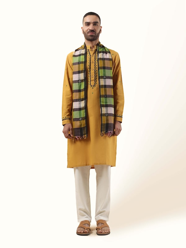 Green Woollen Bengal Jamdani Stole