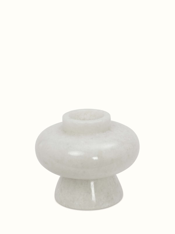 Carved Marble T-light Holder White Color