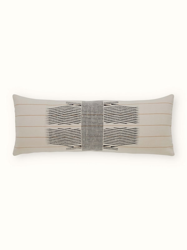 Ridhima Ivory Geometric Cotton Naga Handloom Cushion Cover