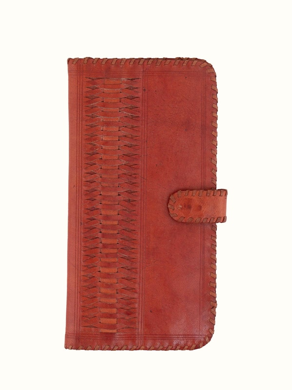 Tan Leather Kutch Stitched Long Wallet